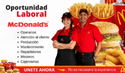 Actualmente McDonald busca de nuevos operarios