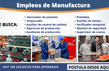 Trabajos en área de Producción, Operarios y Manufactura