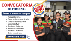 Burger King apertura nuevos empleos en sus diversas áreas