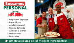 Pizza Papa John`s busca ayudantes y repartidores